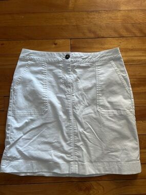 Boden White Cotton Patch-Pocket Mini Skirt